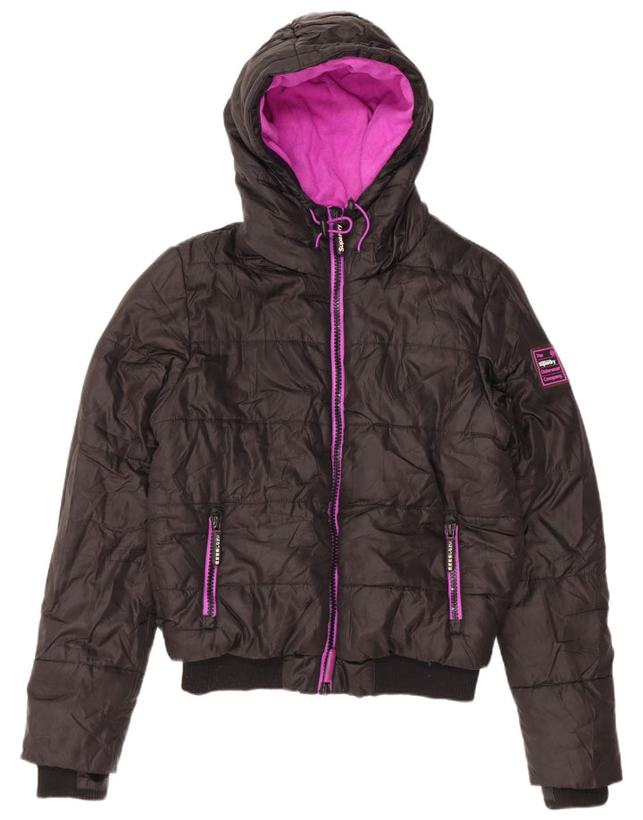 Superdry Chaqueta Acolchada Con Capucha Para Mujer UK 40 Large Poliéster Negro