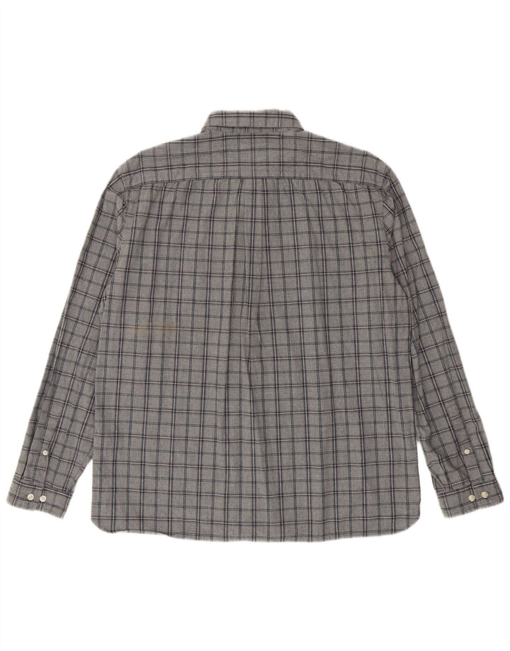 Jack Wills Camisa de corte clásico para hombre XL Algodón a cuadros gris