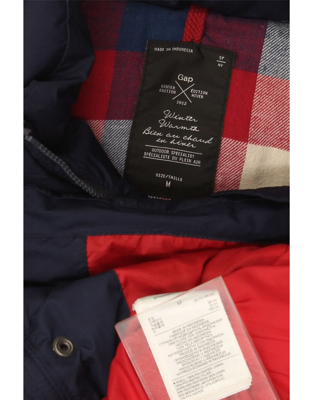 Chaleco acolchado con capucha para mujer Gap UK 44 Poliéster azul marino mediano