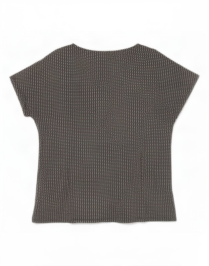 Marks & Spencer Blusa para Mujer Top UK 44 Grande Viscosa con Manchas Negras