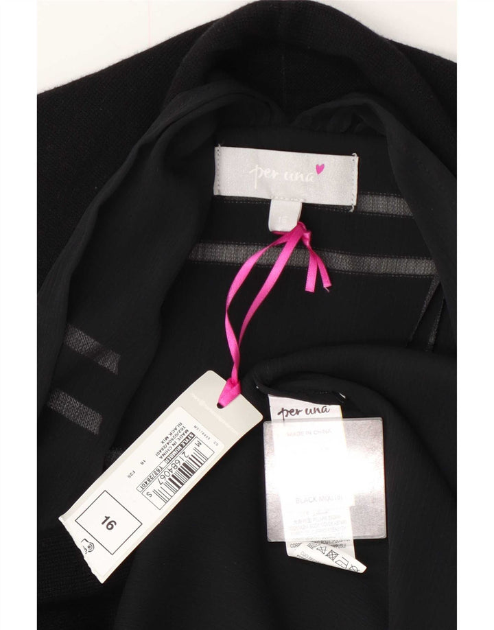 Marks & Spencer Mujer Per Una Cárdigan Asimétrico Top UK 46 Grande Negro