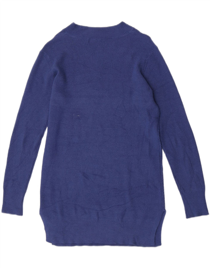Marks & Spencer Jersey con cuello en V para mujer UK 10 Small Viscosa azul