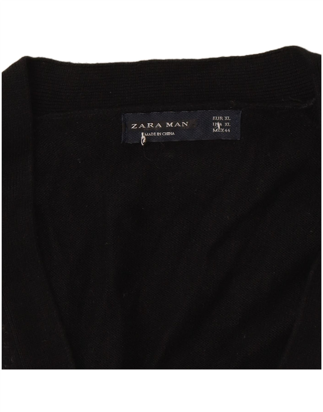 Zara Hombre Jersey Cárdigan XL Negro Colorblock