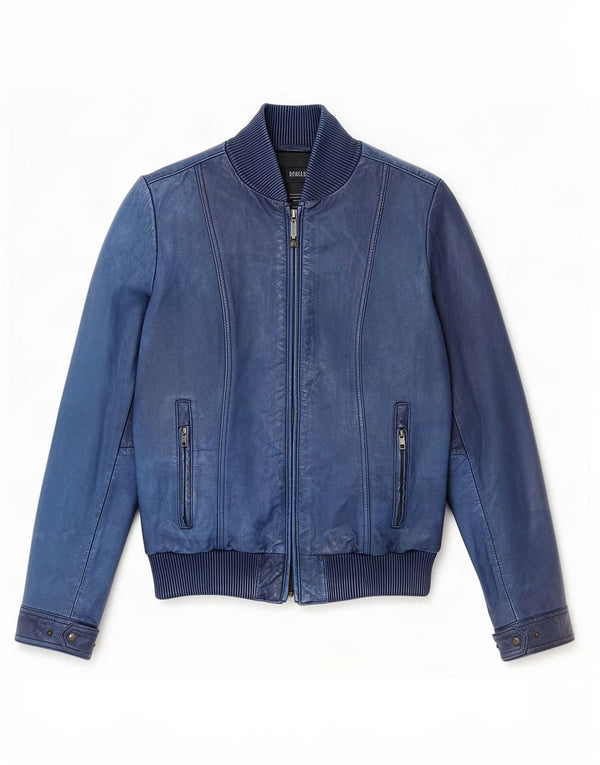 Bomboogie Chaqueta de cuero para mujer UK 42 Azul medio