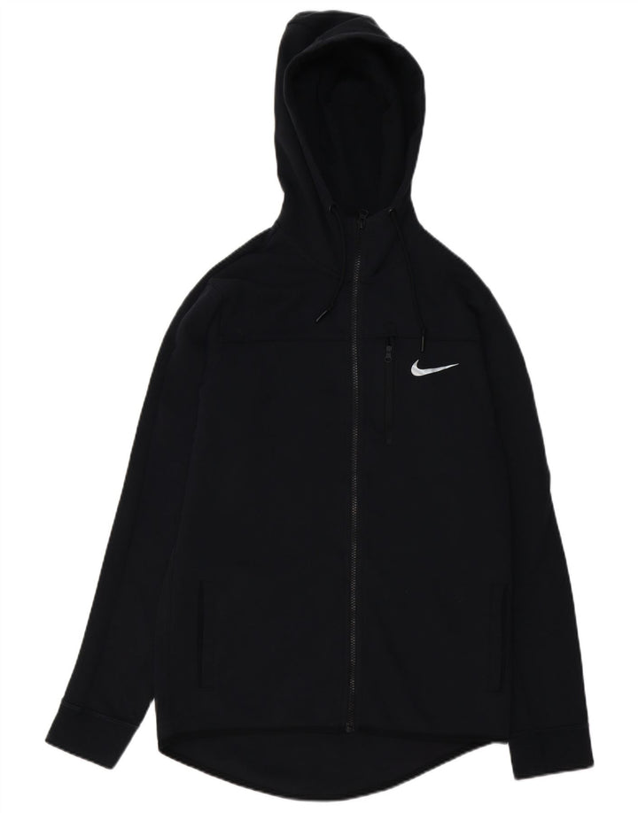 NIKE Sudadera con capucha y cremallera para hombre, talla pequeña, algodón negro