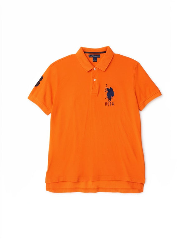 Asociación de Polo de EE. UU. Camisa Hombre Grande Naranja Algodón