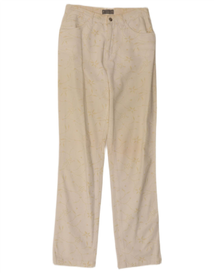 Fendissime Pantalón Regular Regular Fit W27 L29 Blanco Floral Clásico