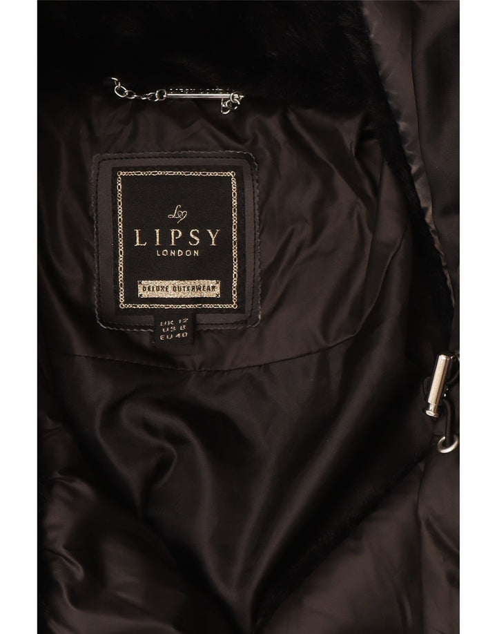 LIPSY Chaqueta acolchada con capucha para mujer UK 40 Mediana Poliéster negro