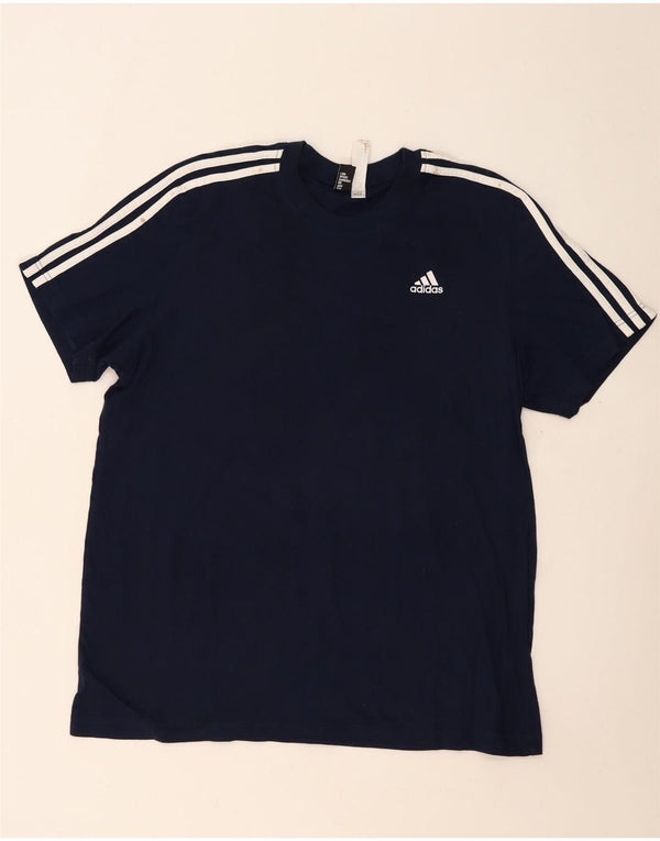 ADIDAS Camiseta Hombre Top Grande Azul Marino Algodón