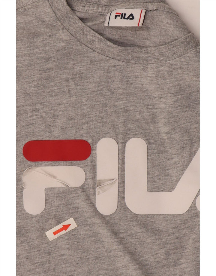 Fila Camiseta gráfica para hombre Top de algodón gris medio
