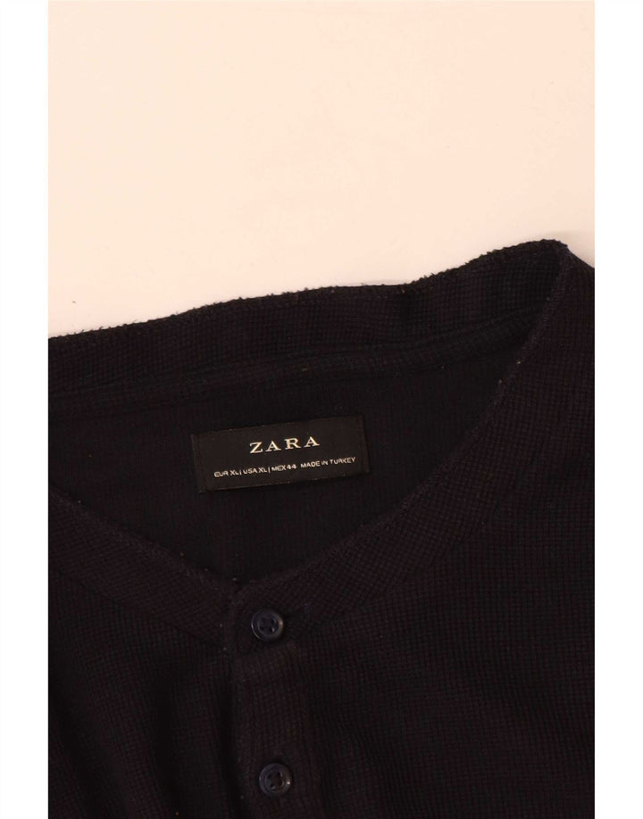 Zara Hombre Top Manga Larga XL Azul Marino