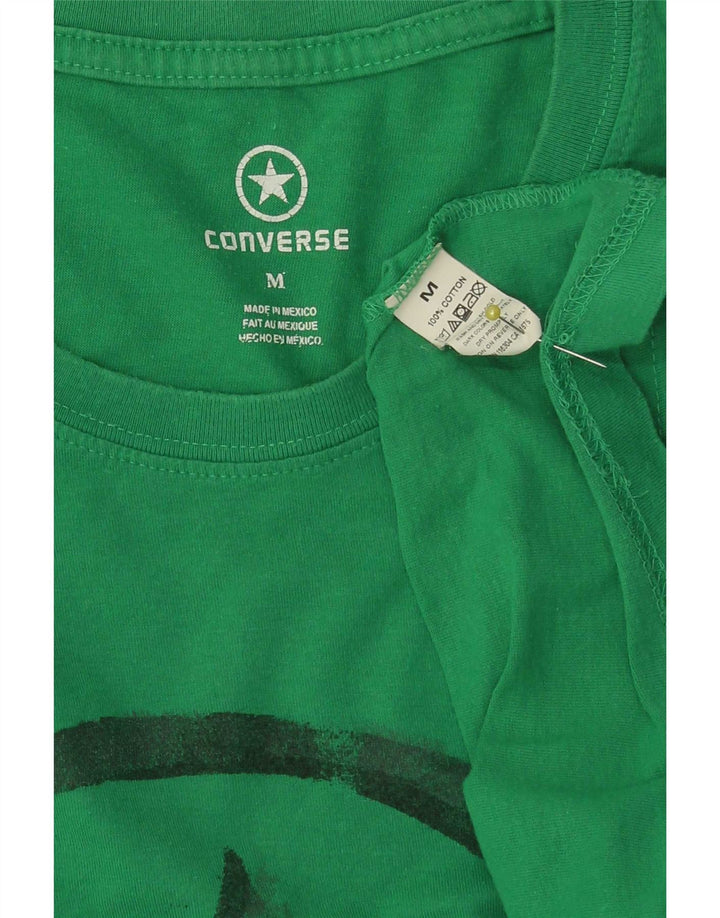 Converse Hombre Camiseta Gráfica Top Algodón Verde Medio