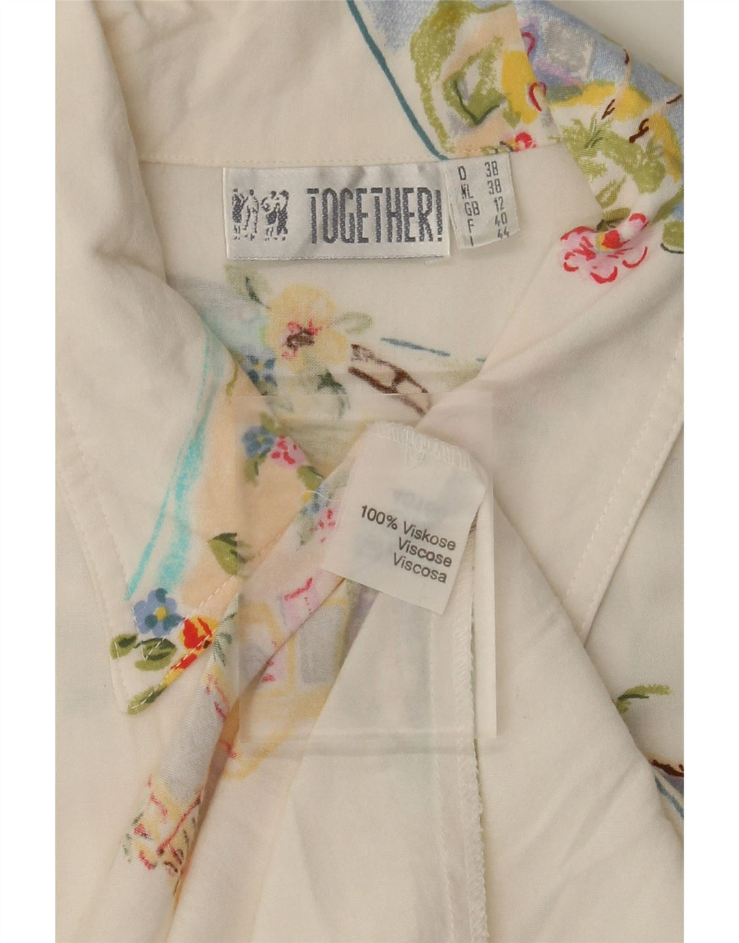 Together Vestido camisero largo sin mangas para mujer UK 40 Medium White Patchwork