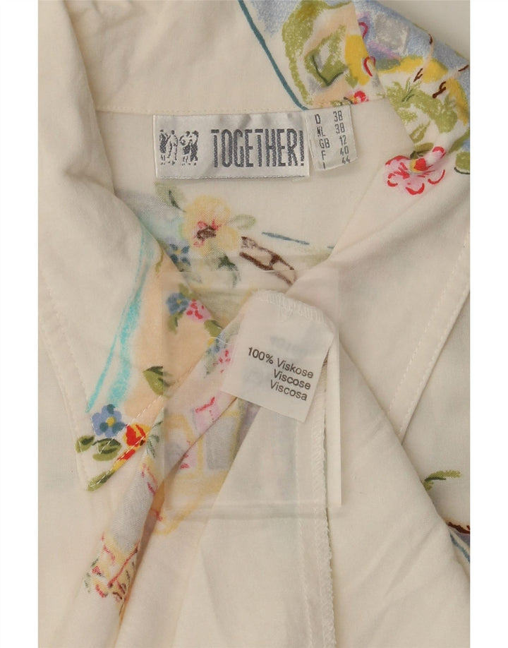 Together Vestido camisero largo sin mangas para mujer UK 40 Medium White Patchwork