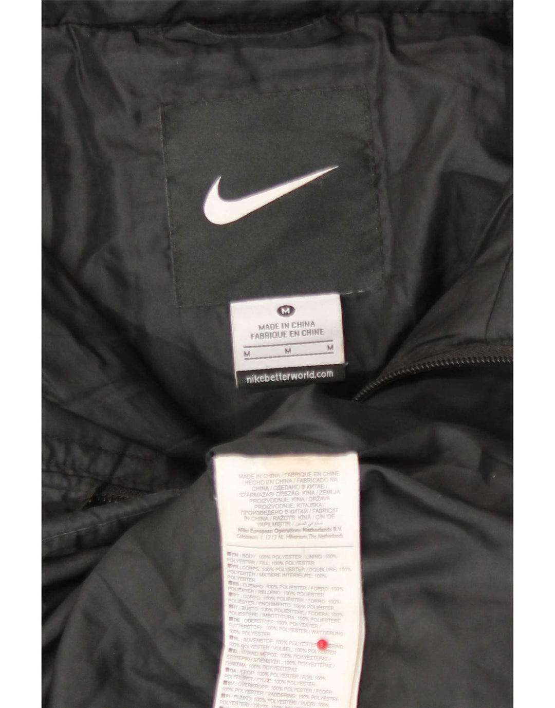 Nike Chaqueta acolchada gráfica para hombre UK 38 Mediana Negro Poliéster