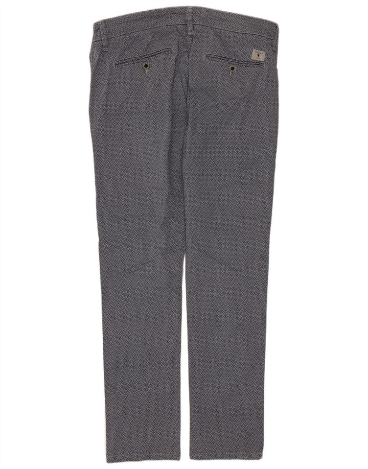 GUESS Pantalón Chino Daniel Skinny para Hombre W33 L29 Azul Geométrico