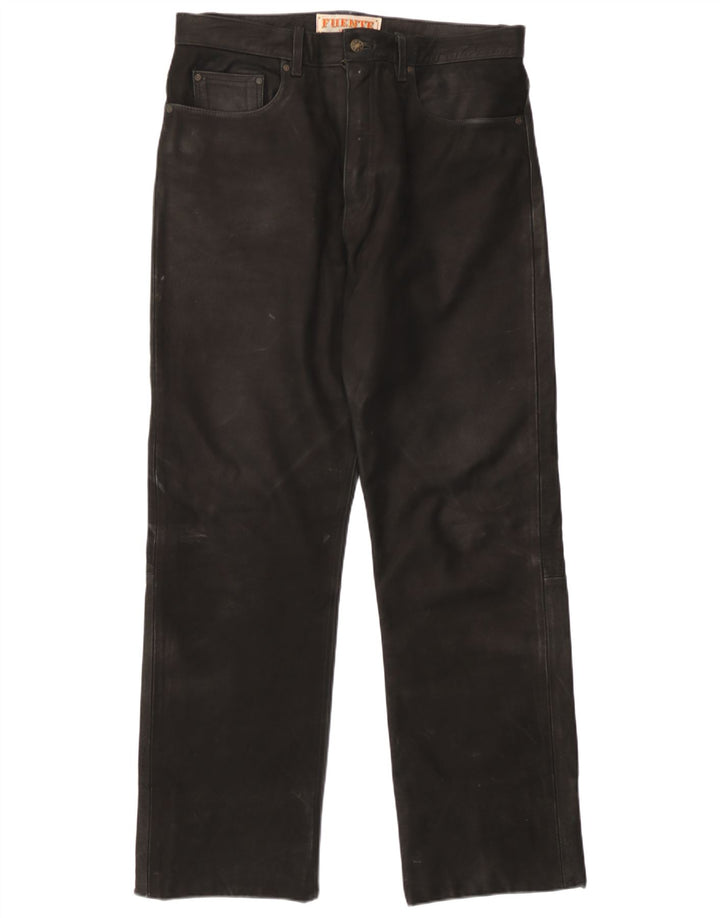 Fuente Pantalón De Cuero Hombre W37 L31 Cuero Negro