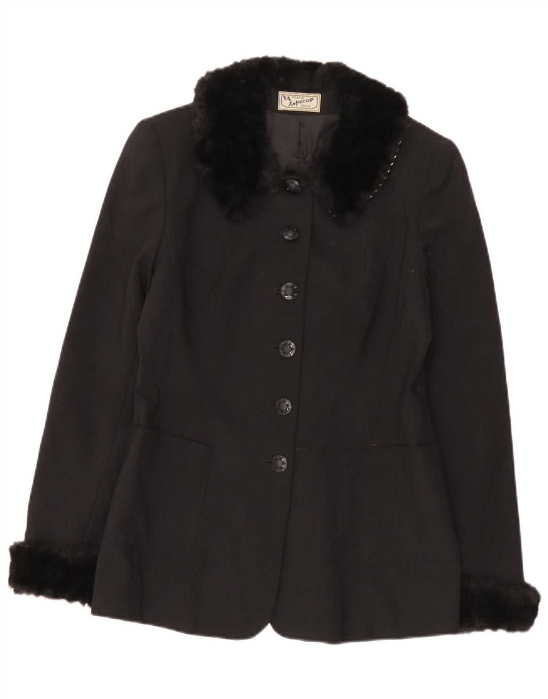Vintage mujer 6 botones Blazer chaqueta IT 44 medio negro