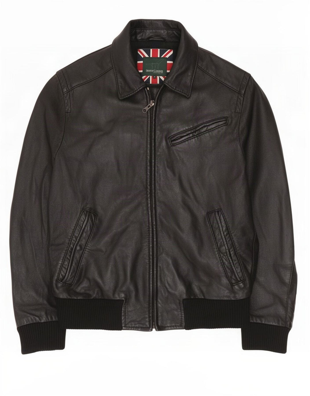 Henry Cottons Chaqueta de cuero para hombre IT 52 XL Negro