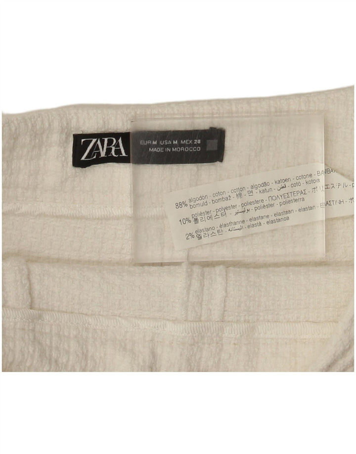 Zara Mujer Shorts Casual Mediano W28 Blanco Algodón