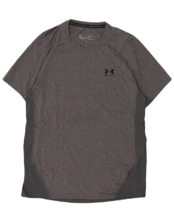 Under Armour Camiseta Heat Gear para hombre Top poliéster gris grande