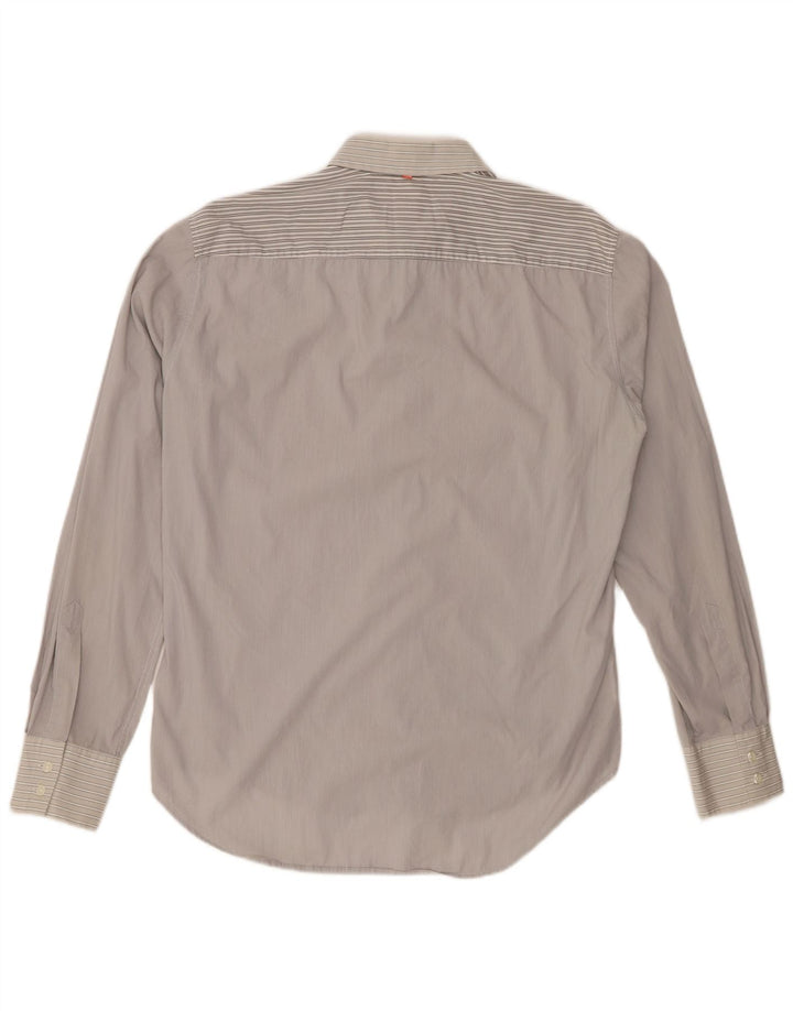 Camisa Hugo Boss Hombre Algodón Rayas Gris Medio