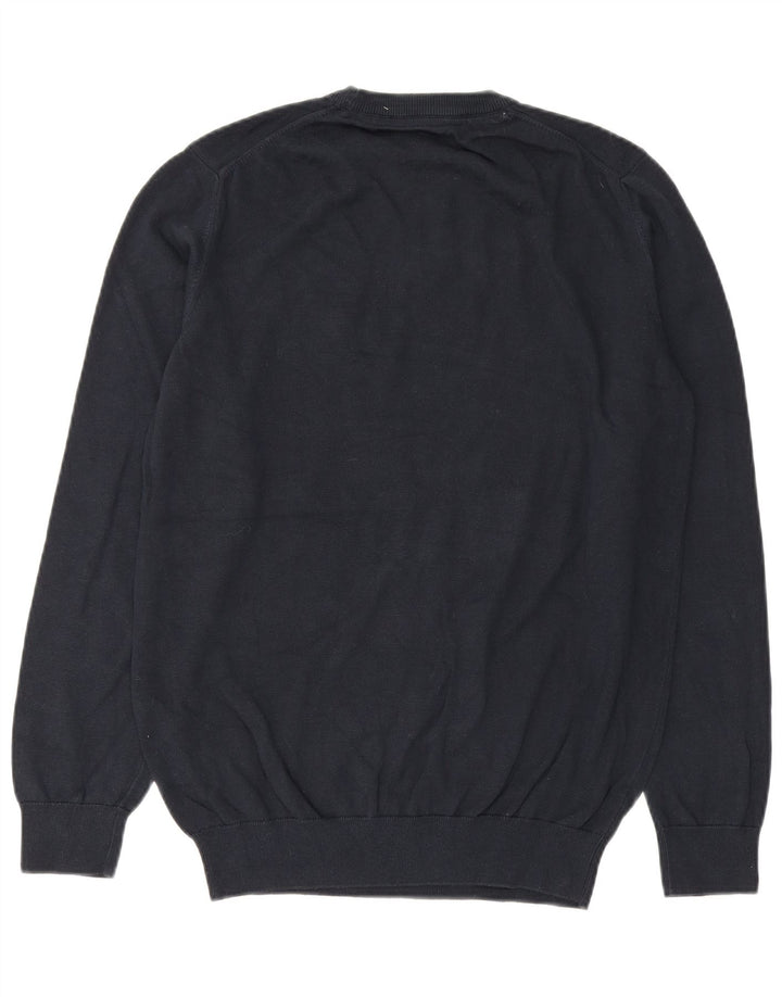 Barbour Jersey De Cuello Redondo Para Hombre Jersey De Algodón Azul Marino Medio