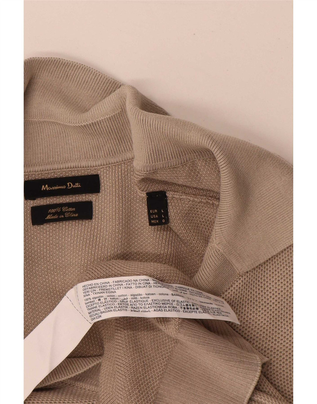 Polo Massimo Dutti Hombre Grande Gris Algodón