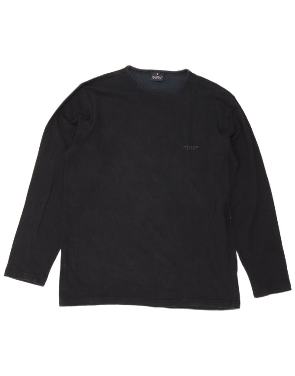 Trussardi Jeans Camiseta Hombre Manga Larga 2XL Negro Viscosa