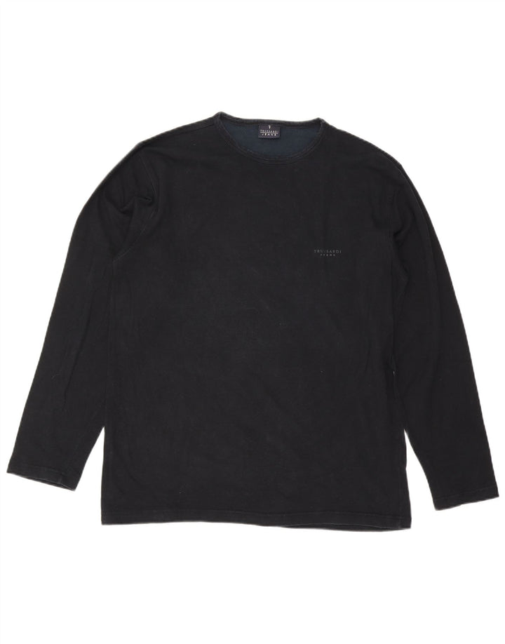 Trussardi Jeans Camiseta Hombre Manga Larga 2XL Negro Viscosa