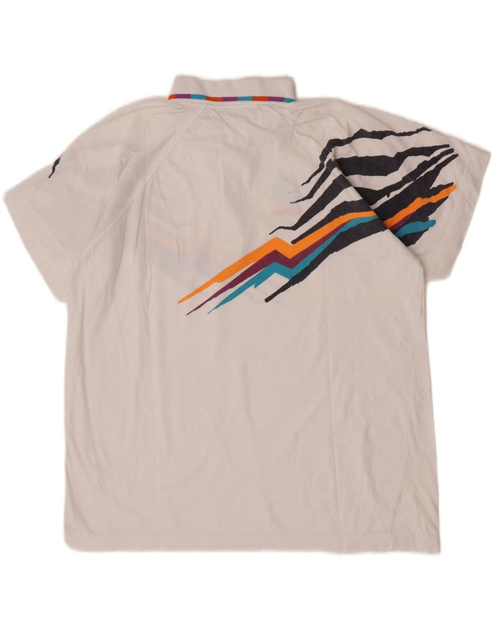 Lotto Polo Gráfico Para Hombre Algodón Blanco Grande