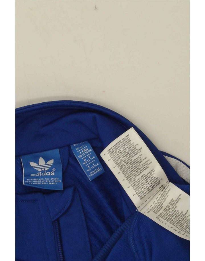 Adidas Boys Graphic Chándal Top Chaqueta 13-14 Años Azul Poliéster