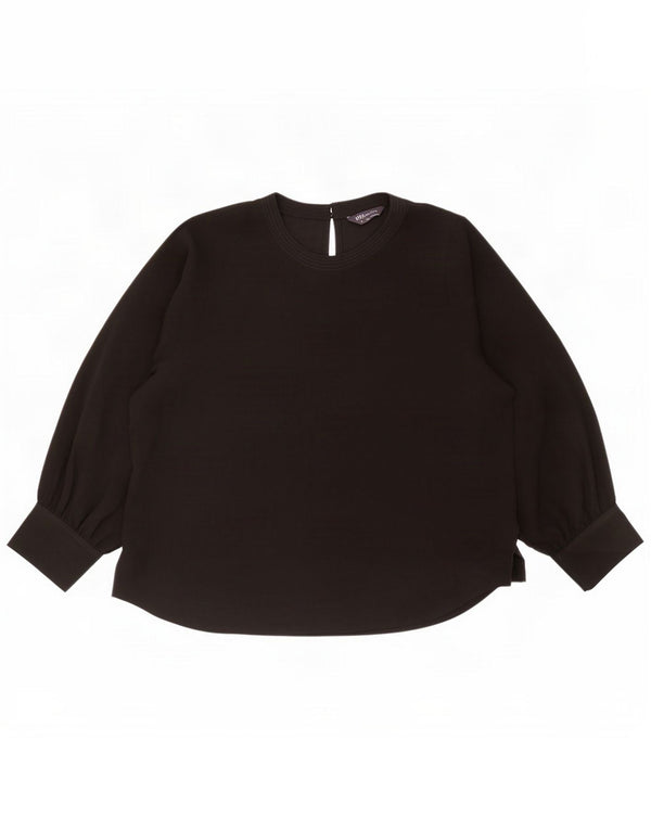 Marks & Spencer Blusa de manga larga para mujer UK 20 2XL Negro