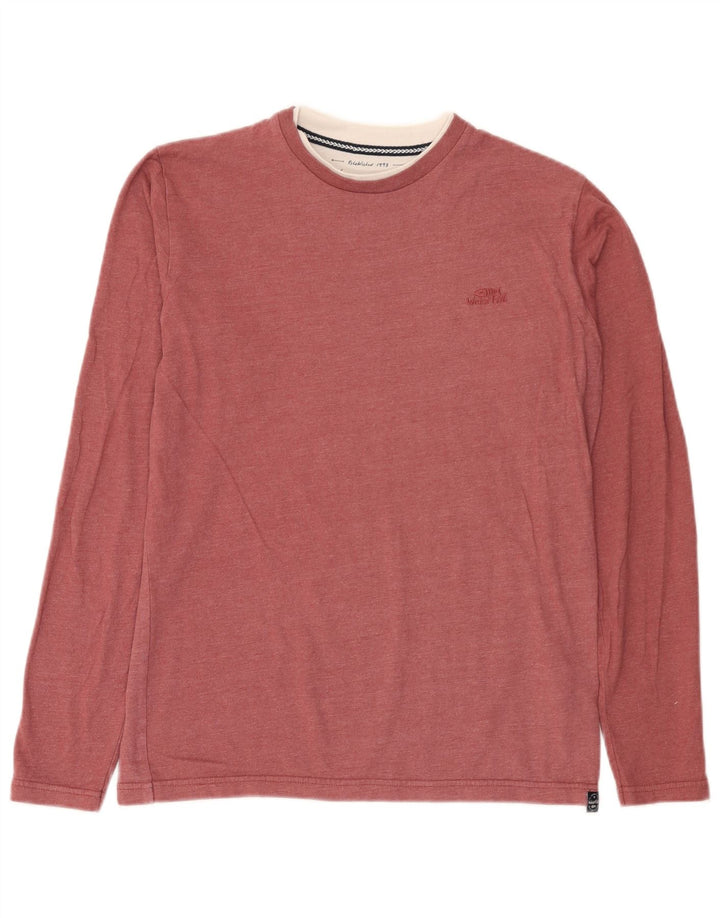 Weird Fish Camiseta para hombre de manga larga de algodón rojo pequeño