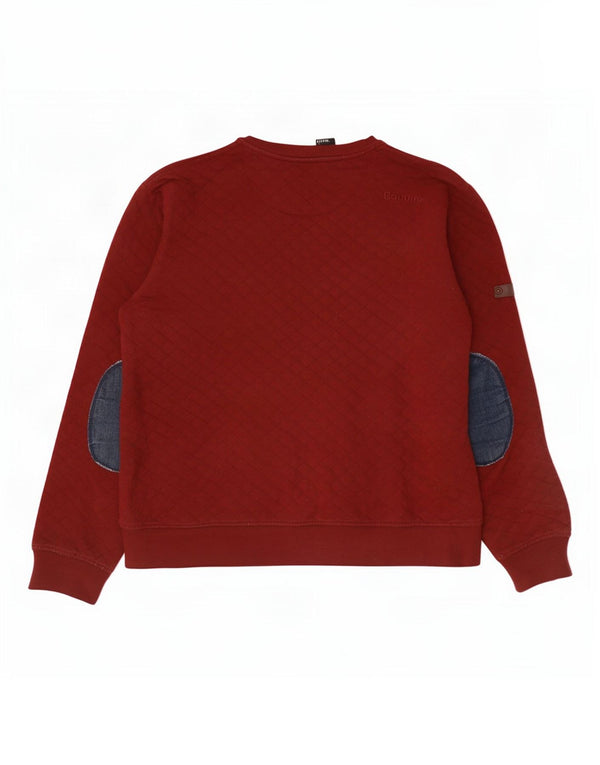 Bench Hombre Sudadera Jumper Large Rojo Colorblock Algodón