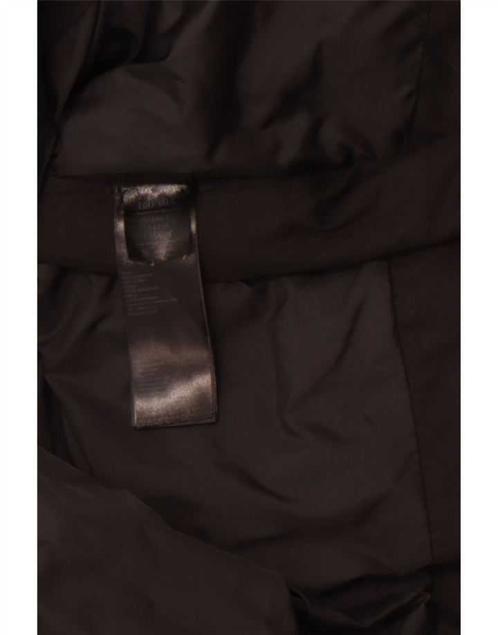 ALL SAINTS Chaqueta acolchada con capucha para mujer UK 10 Small Poliéster negro