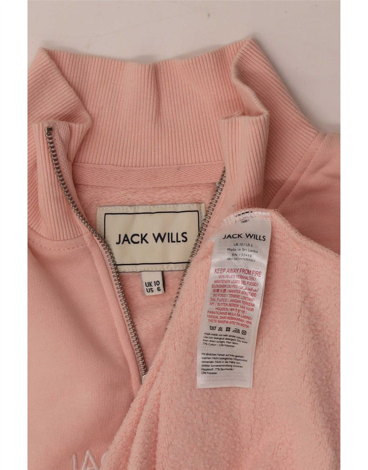 Jack Wills Sudadera con gráfico extragrande para mujer, talla 10, color rosa