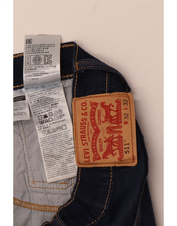 LEVI'S Vaqueros ajustados 511 para hombre W32 L32 Algodón azul marino