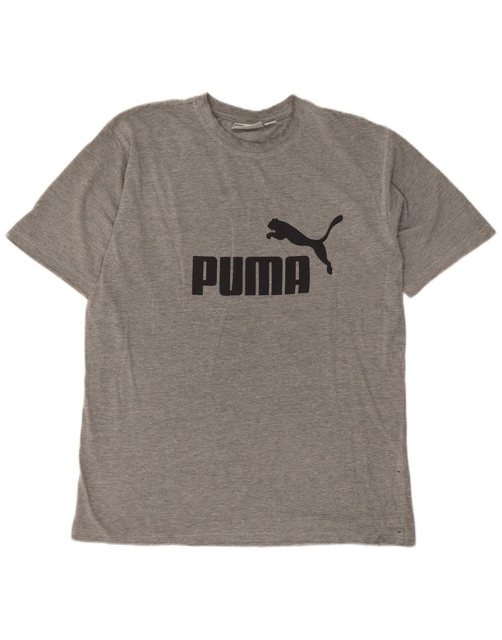 Puma Camiseta gráfica para hombre Top grande gris moteado
