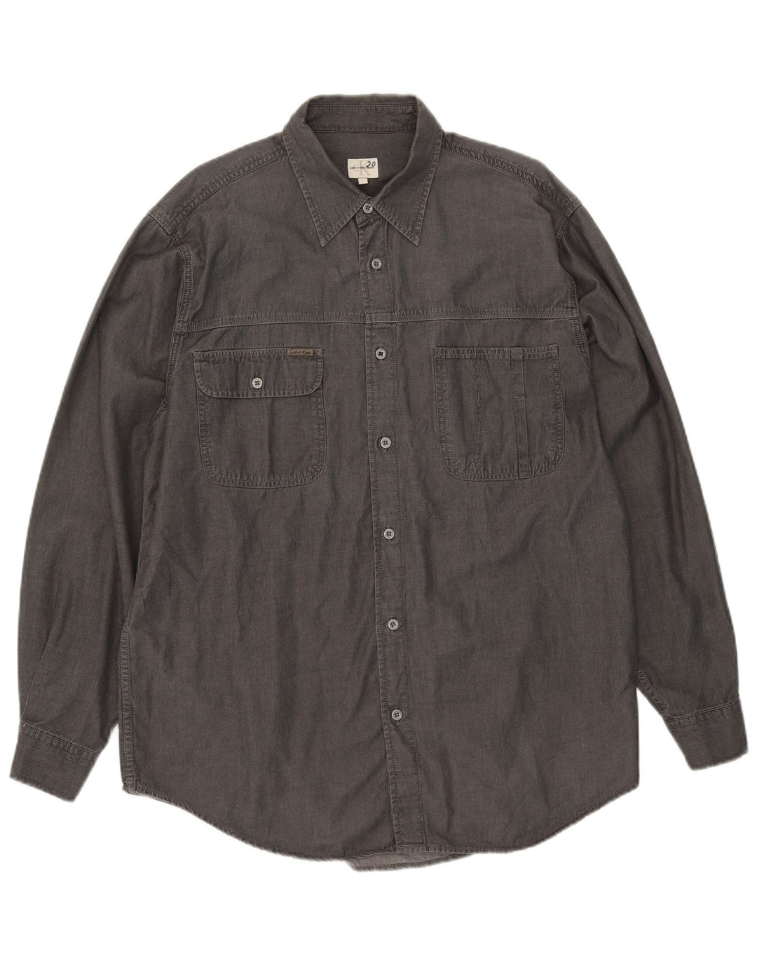 Calvin Klein Jeans Camisa para hombre Grande Gris Algodón