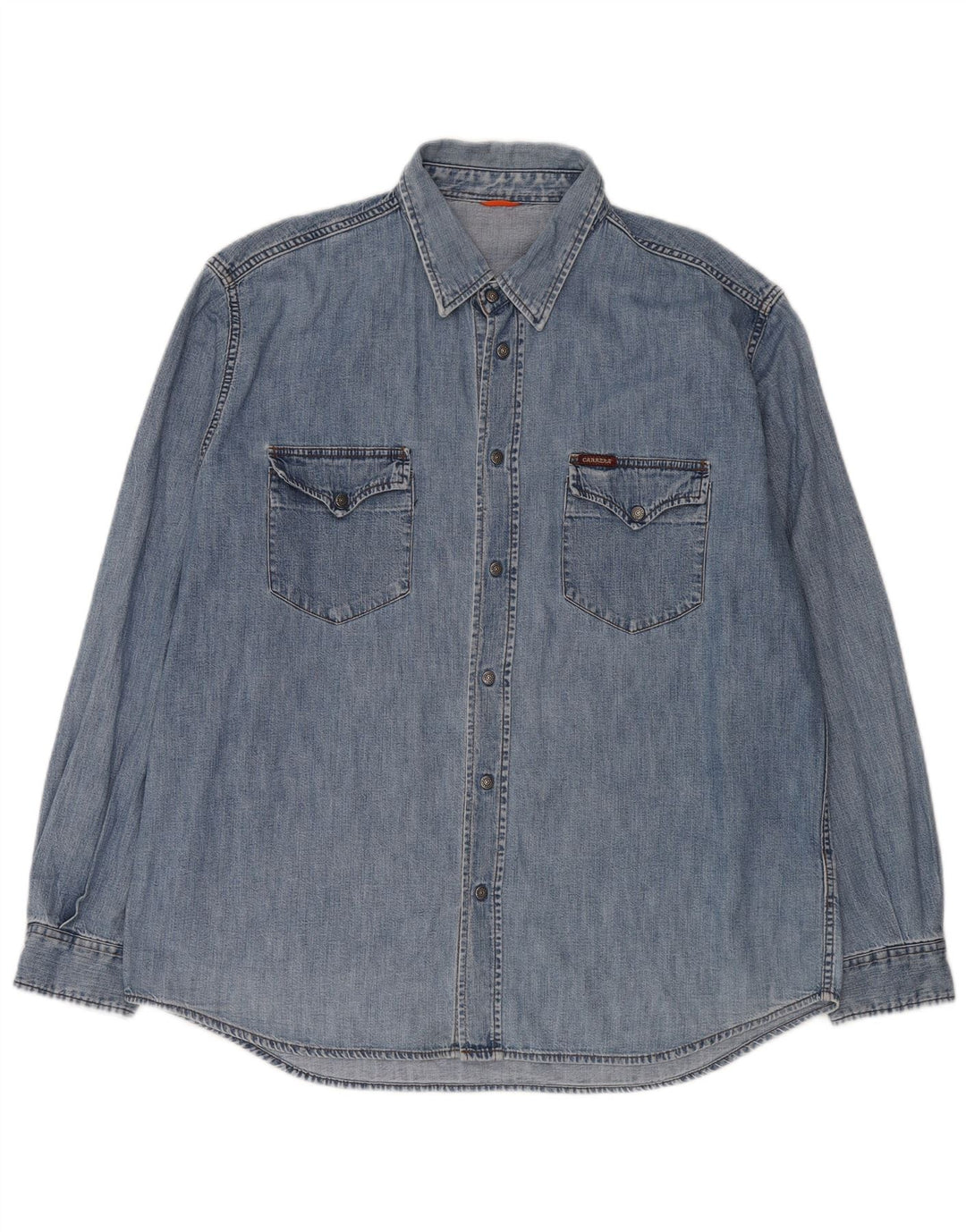 Carrera Camisa vaquera occidental para hombre 2XL Algodón azul clásico