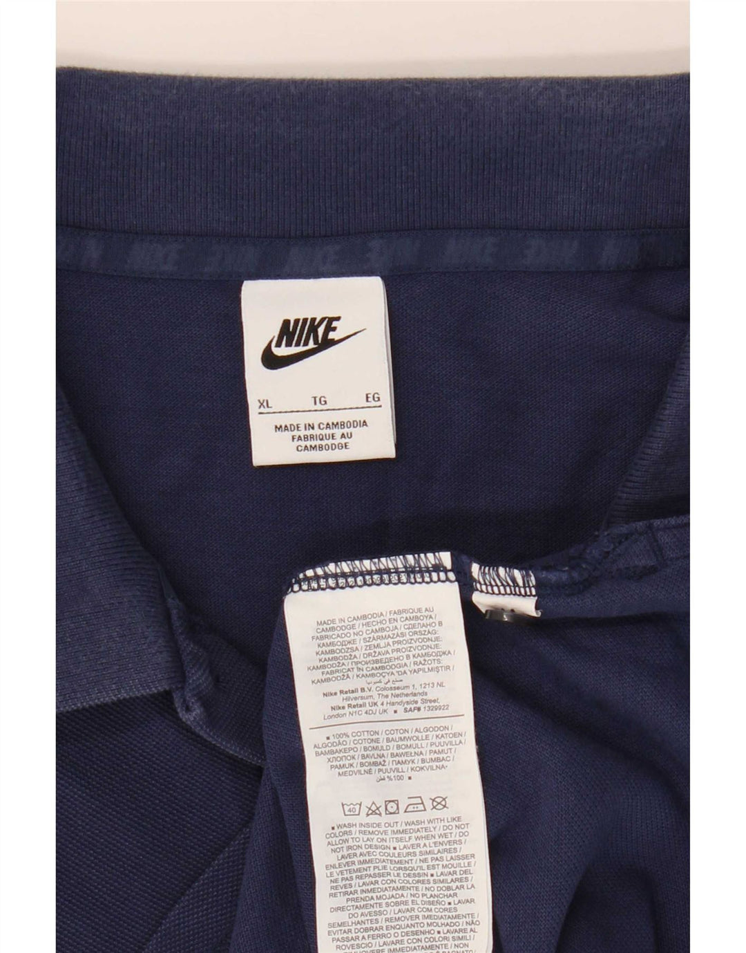Polo Nike Hombre XL Azul Marino Algodón