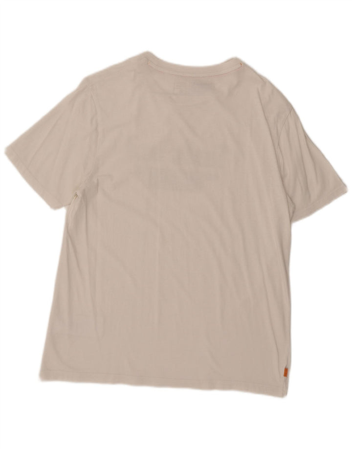 Timberland Camiseta gráfica para hombre Top Medium White Cotton