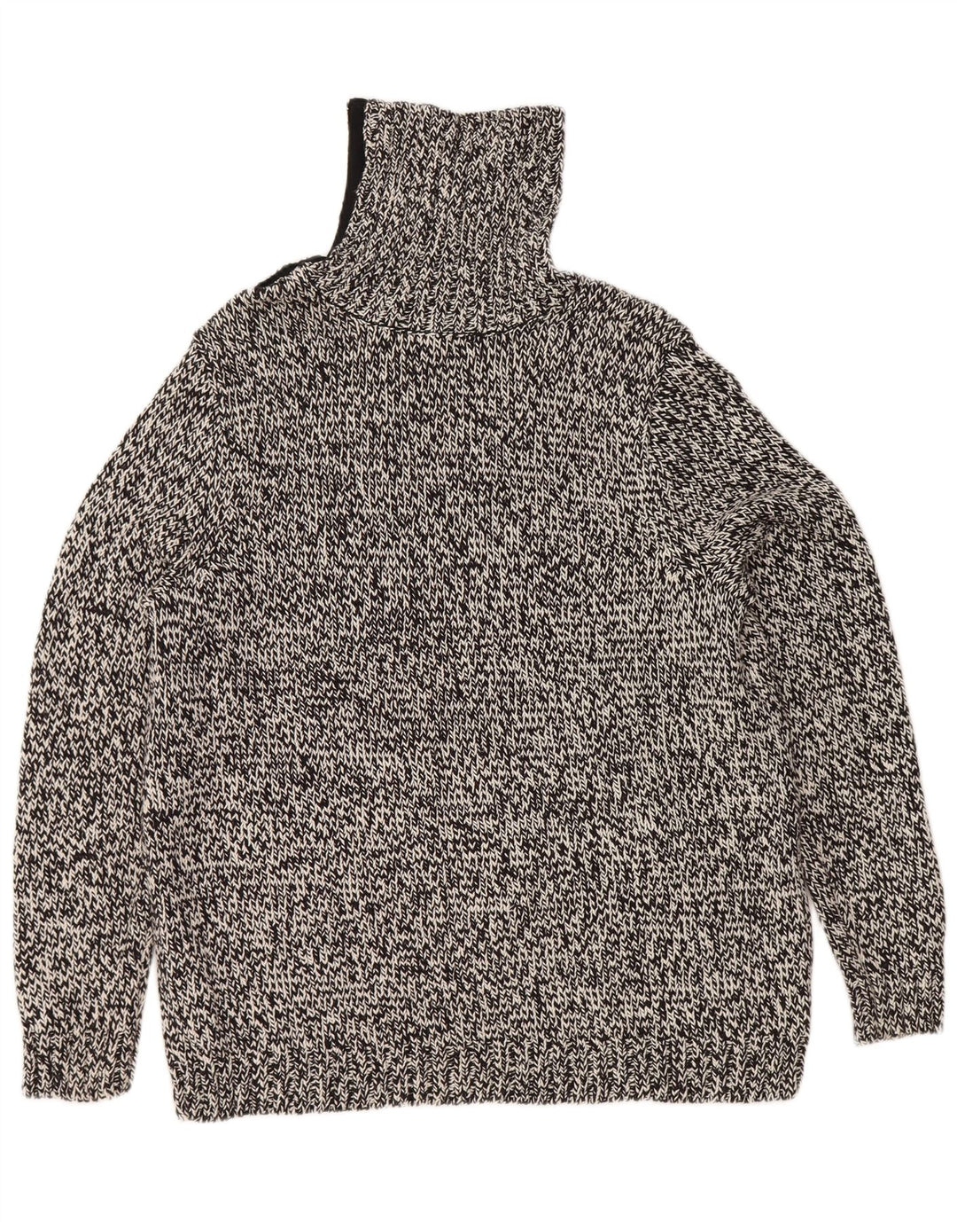 Chaps Suéter con cuello vuelto para mujer UK 18 XL Algodón moteado negro