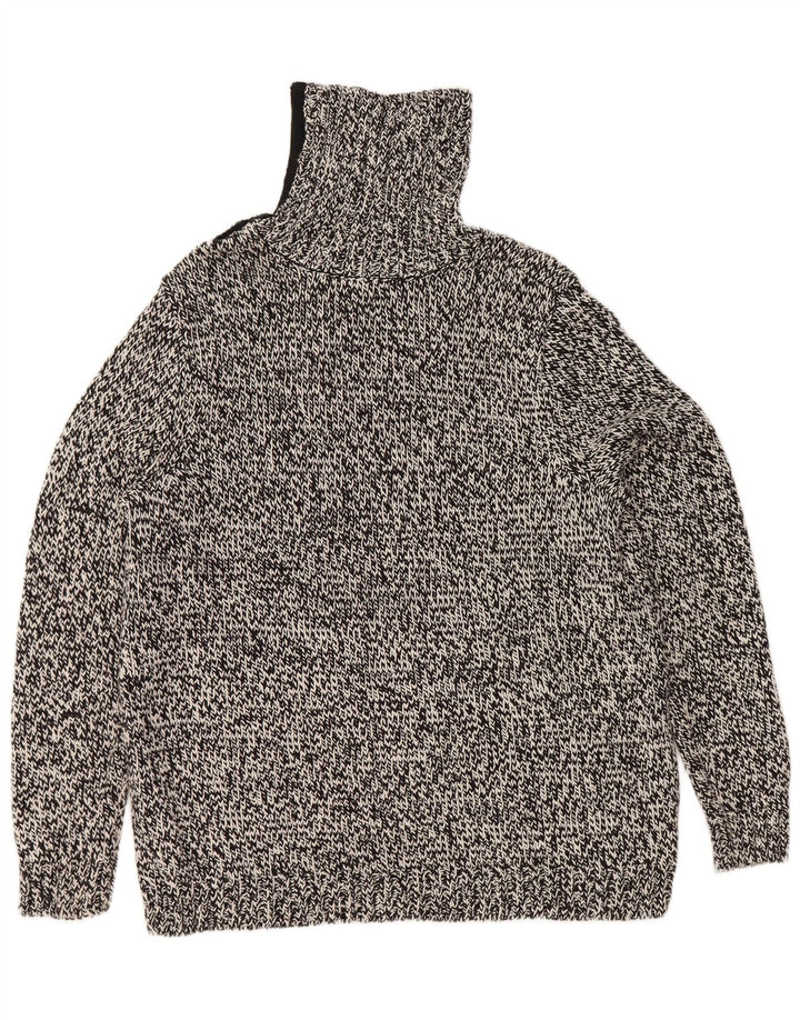 Chaps Suéter con cuello vuelto para mujer UK 18 XL Algodón moteado negro