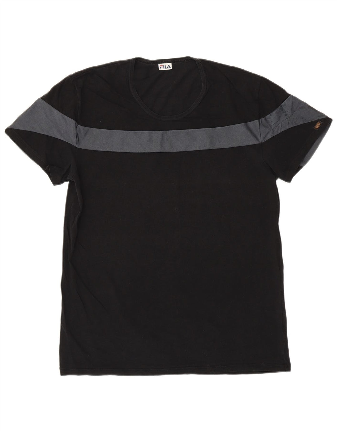 FILA Mens T-Shirt Top XL Black Colourblock