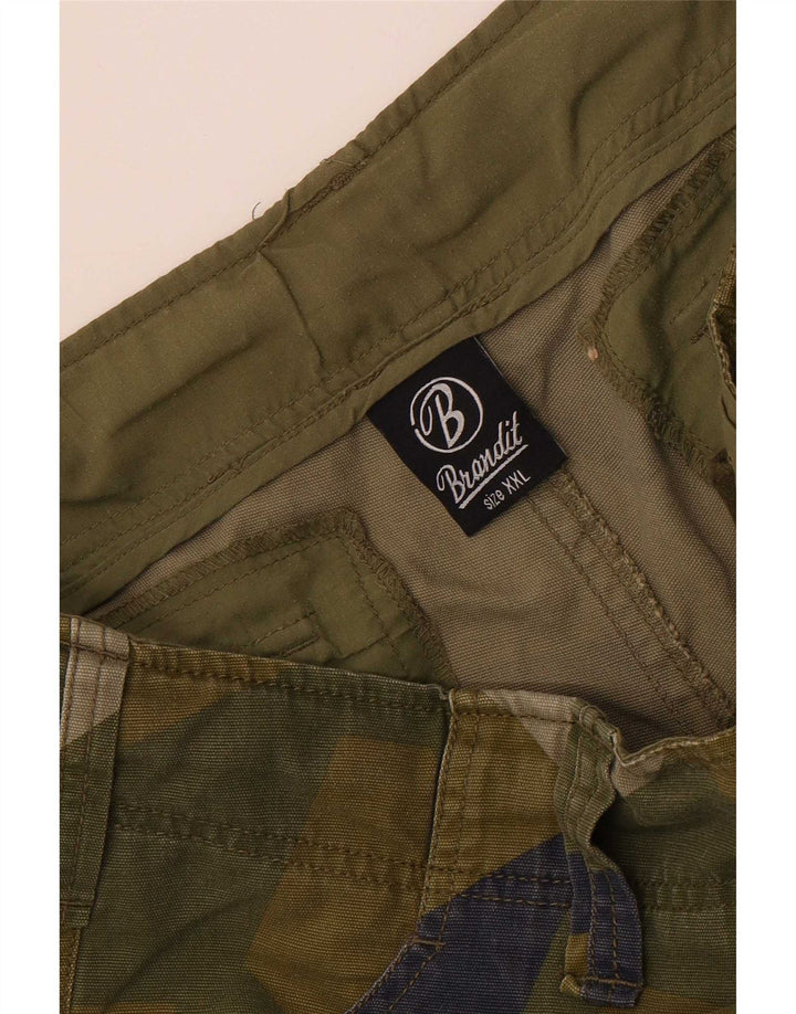 Brandit Pantalones cortos tipo cargo para hombre 2XL W36 Camuflaje caqui