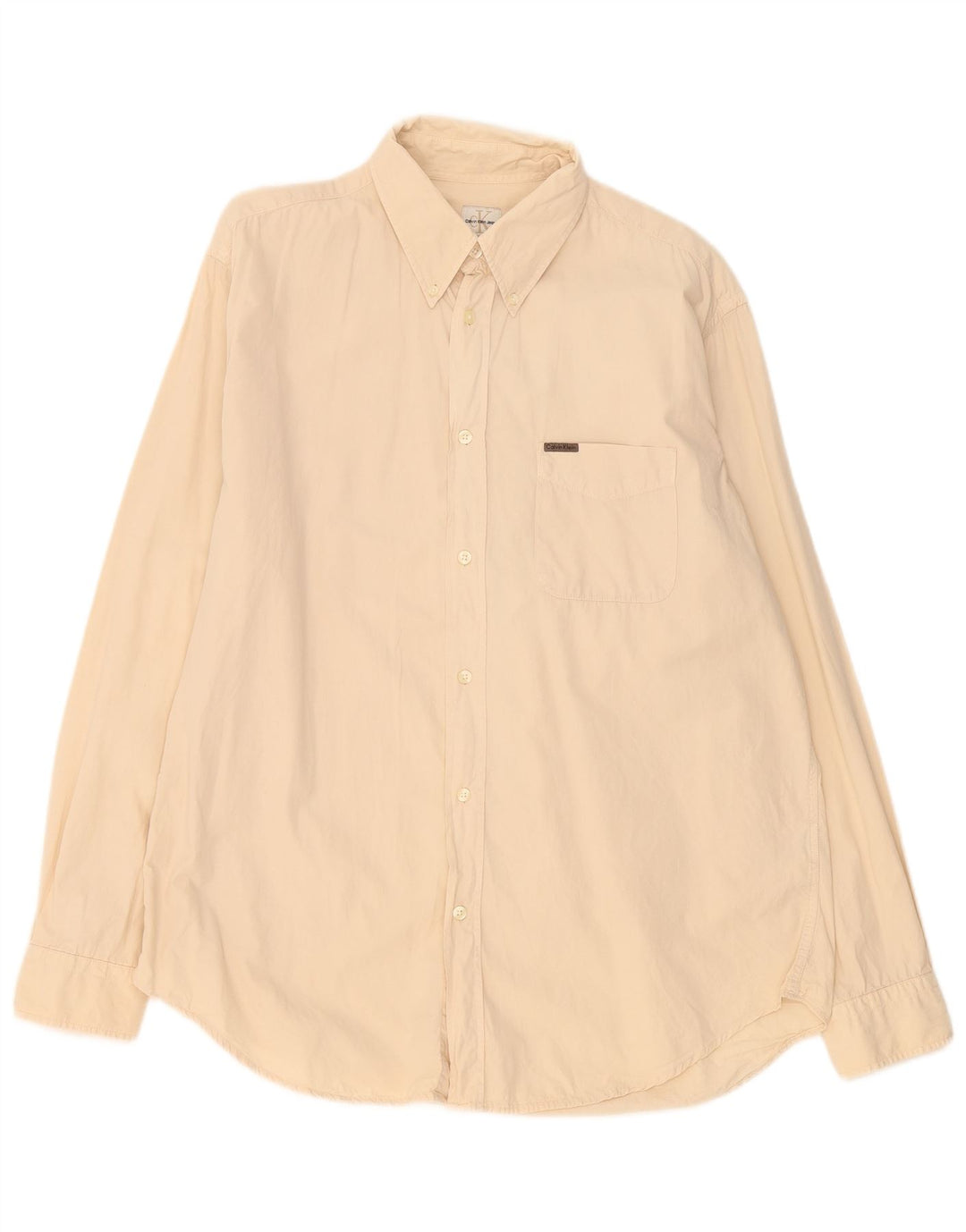 Camisa Calvin Klein Jeans Hombre XL Algodón Beige