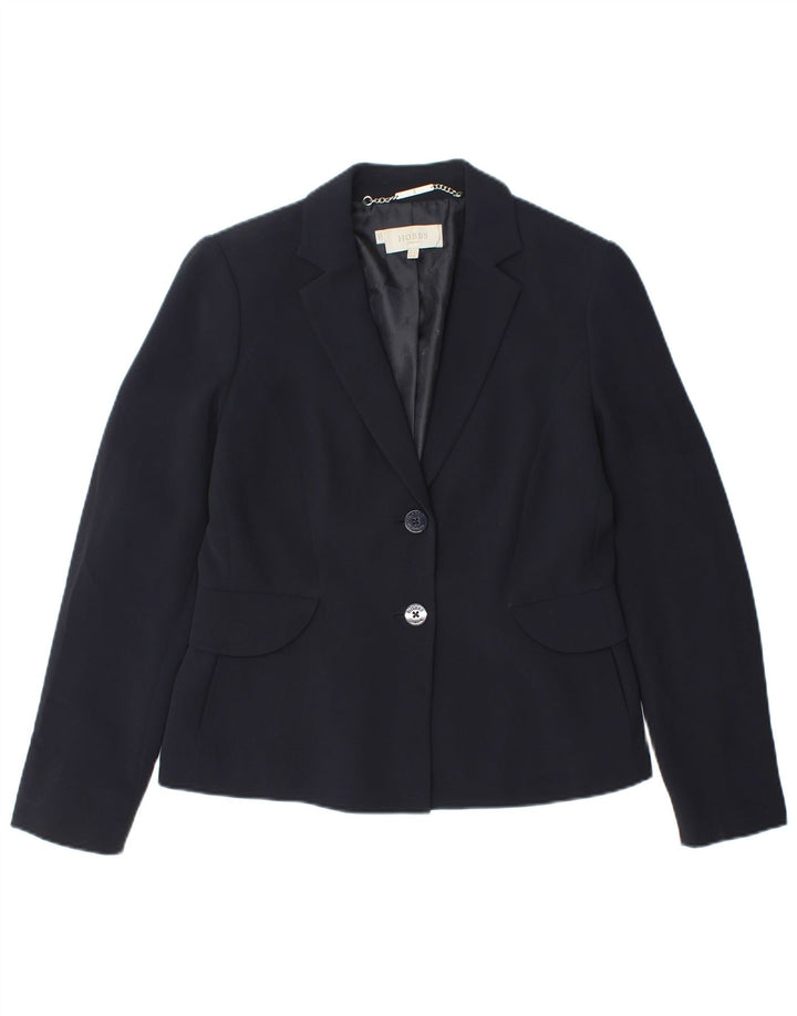 HOBBS Chaqueta tipo blazer de 2 botones para mujer UK 12 Mediana Azul marino Poliéster