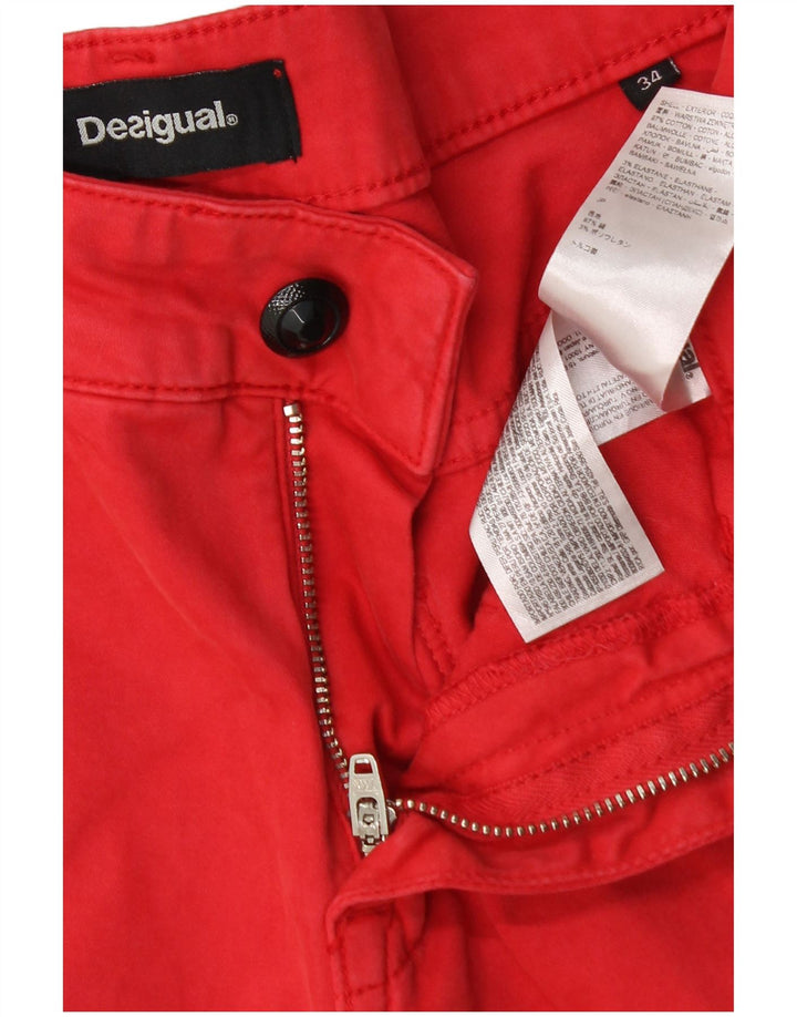 DESIGUAL Vaqueros pitillo para mujer EU 34 XS W25 L27 Algodón rojo